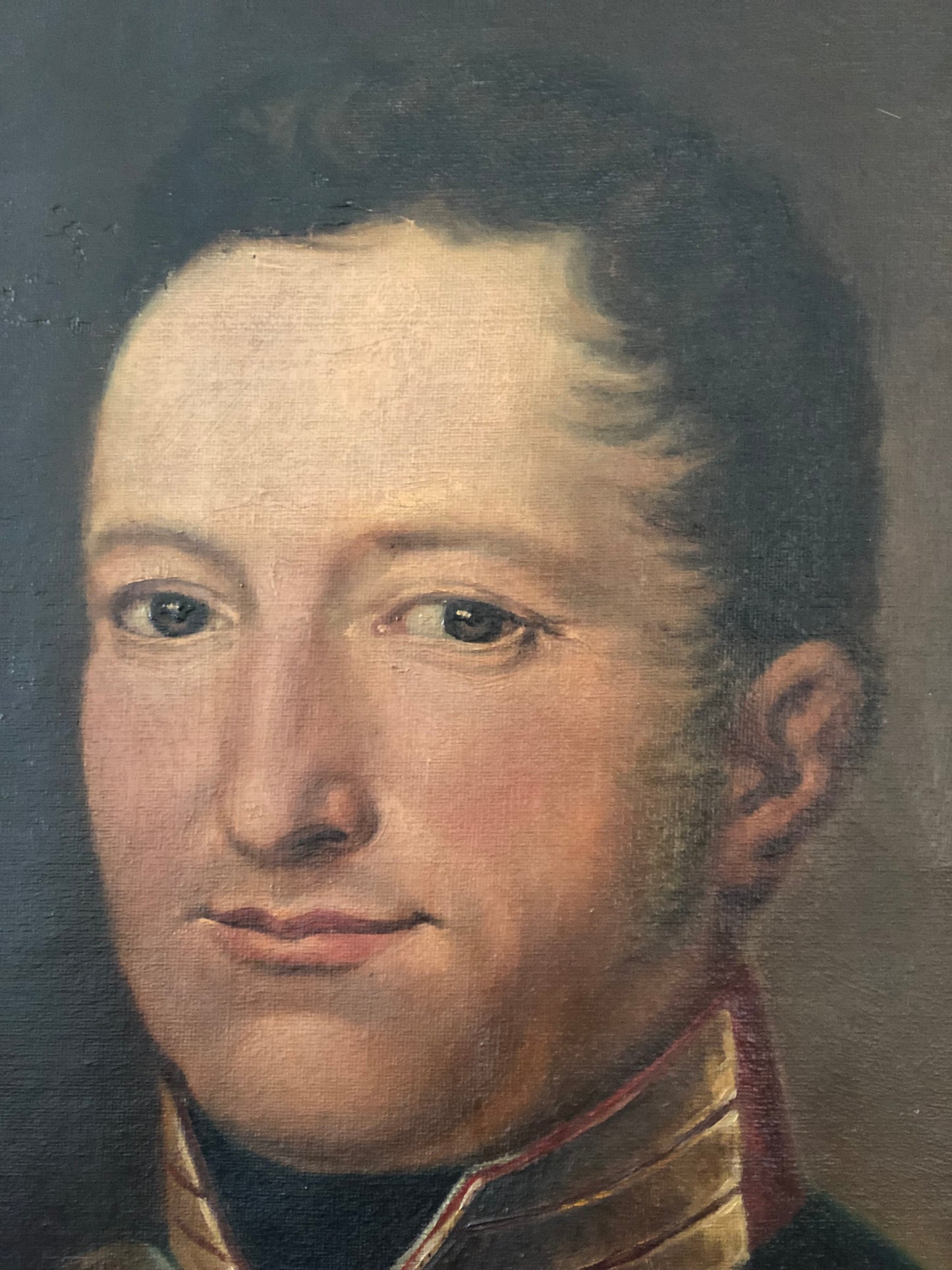 Pair of 19th-Century Portraits paintings of a German Baron and Baroness