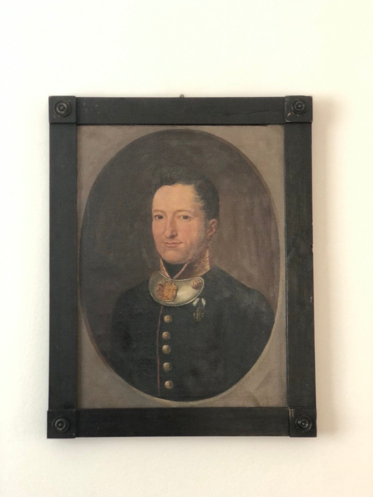 Pair of 19th-Century Portraits paintings of a German Baron and Baroness