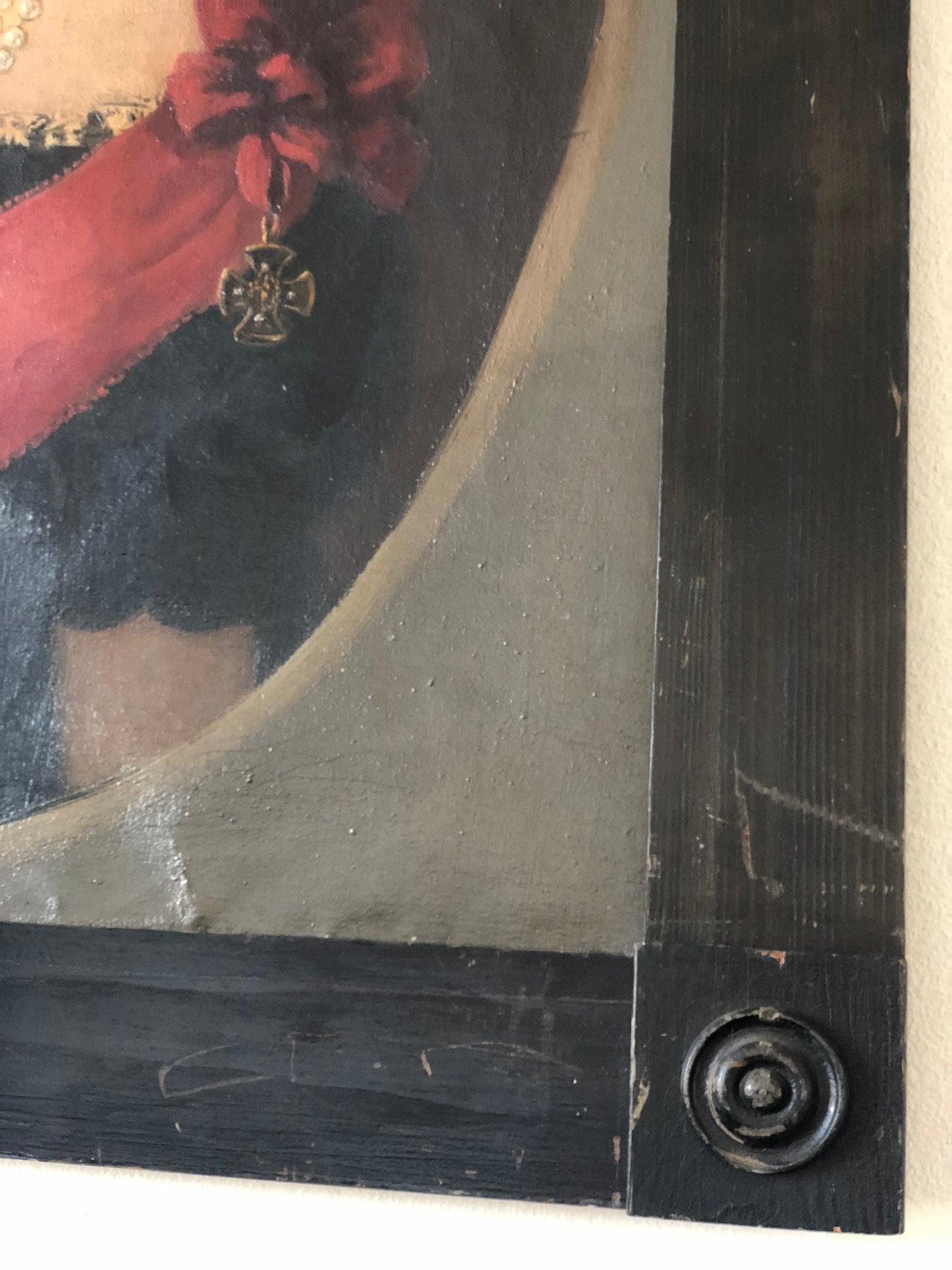 Pair of 19th-Century Portraits paintings of a German Baron and Baroness