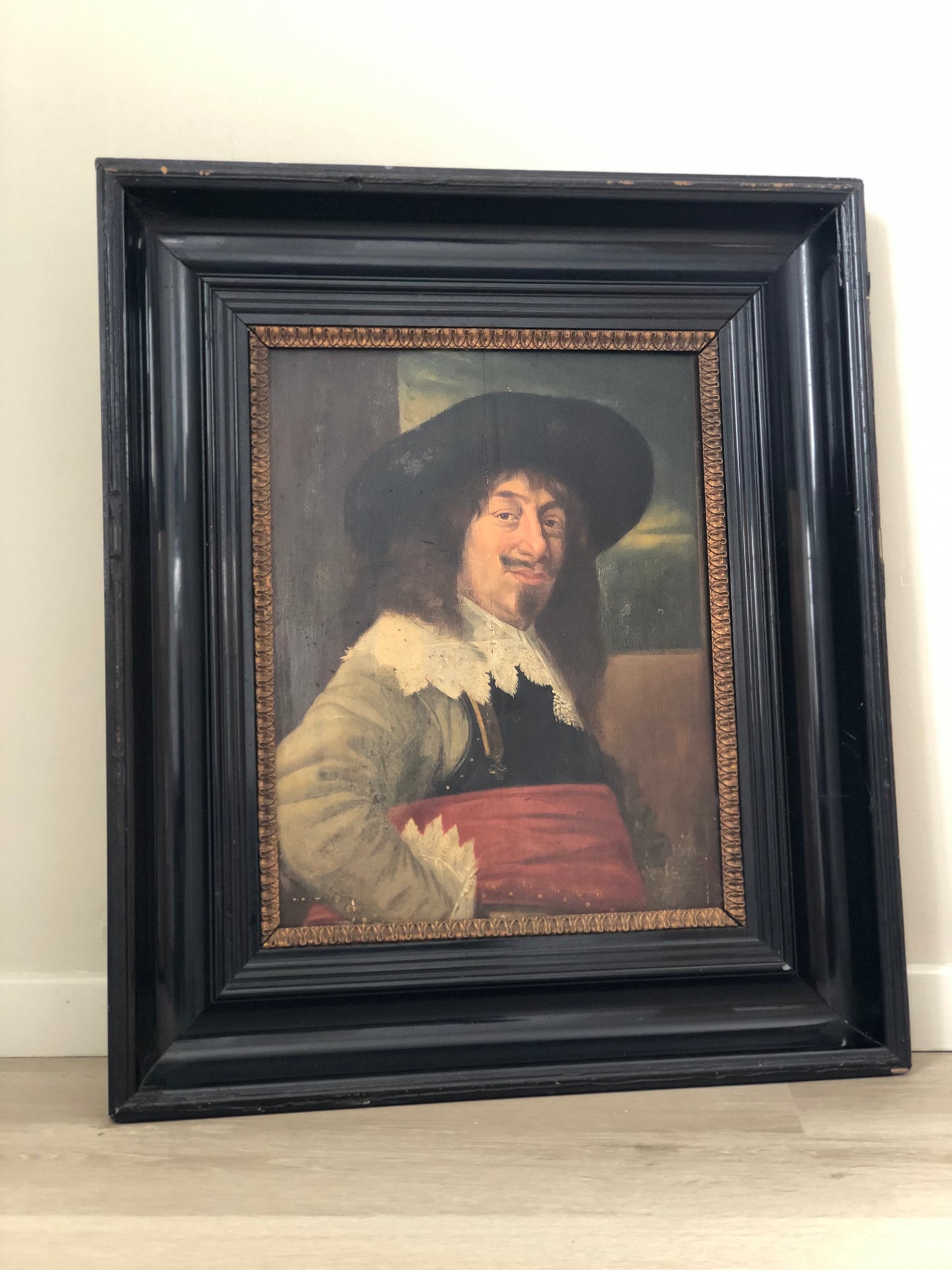 Late 19th century Dutch oil painting of man in Golden Age Attire