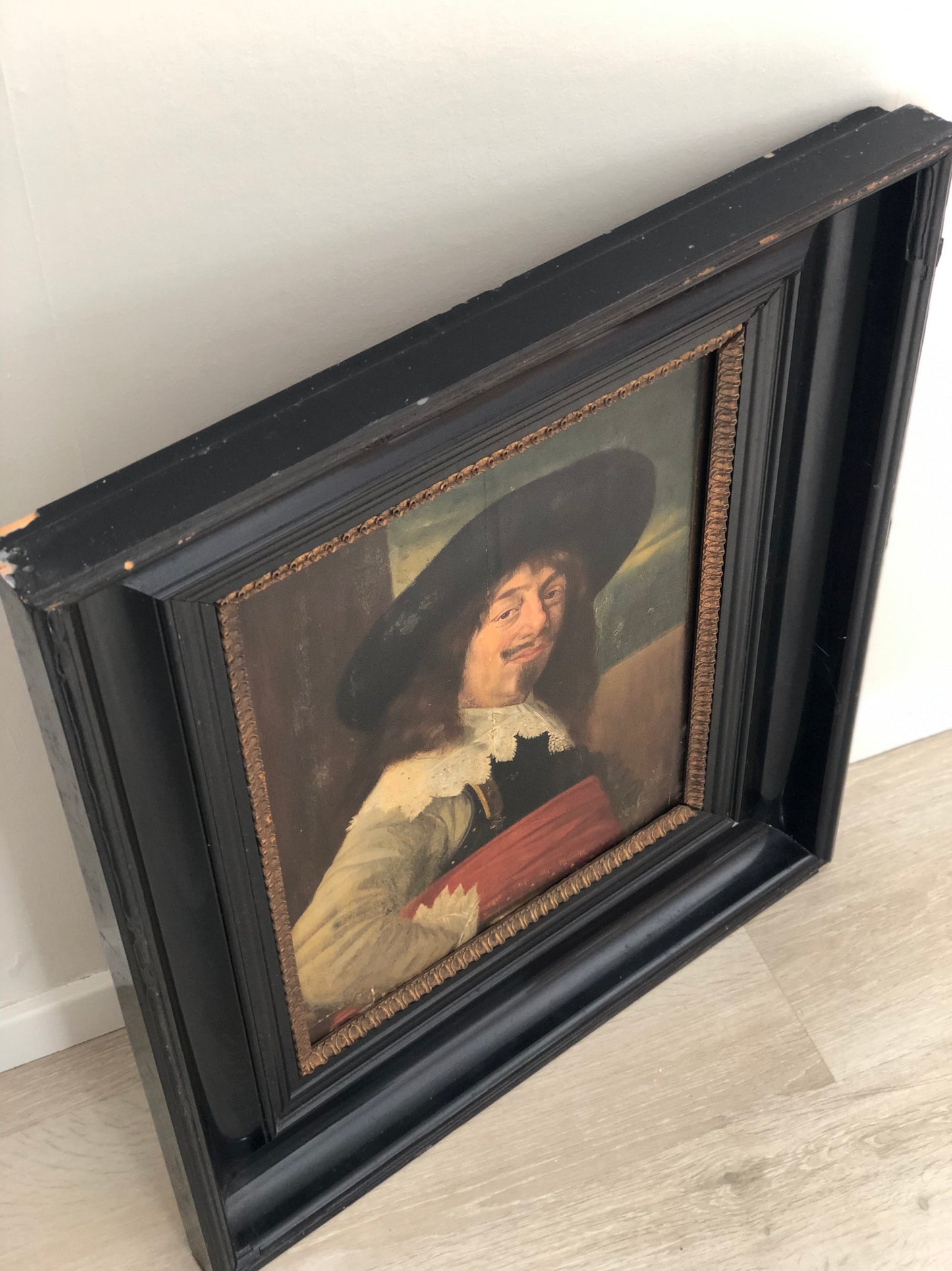 Late 19th century Dutch oil painting of man in Golden Age Attire