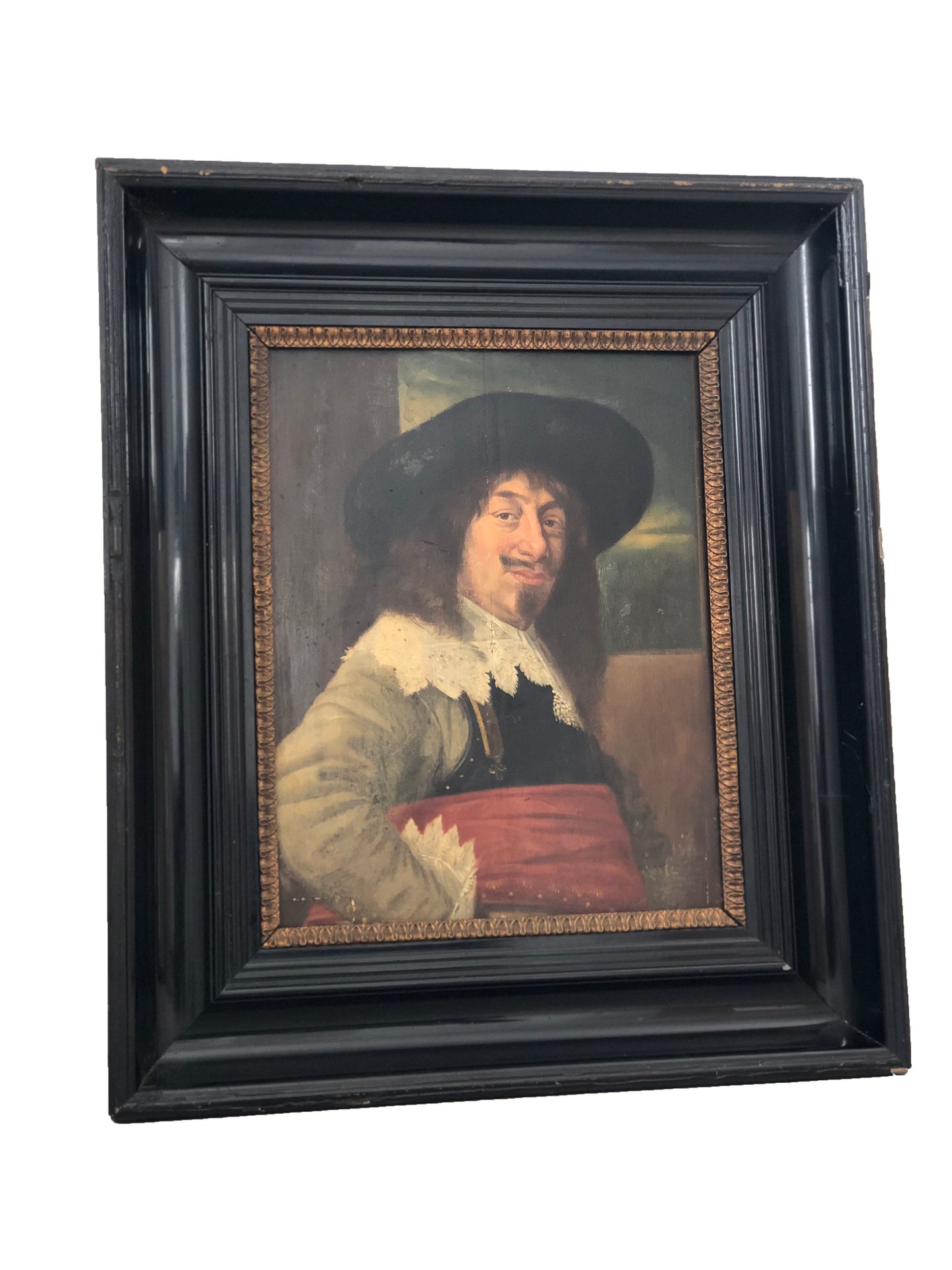 Late 19th century Dutch oil painting of man in Golden Age Attire