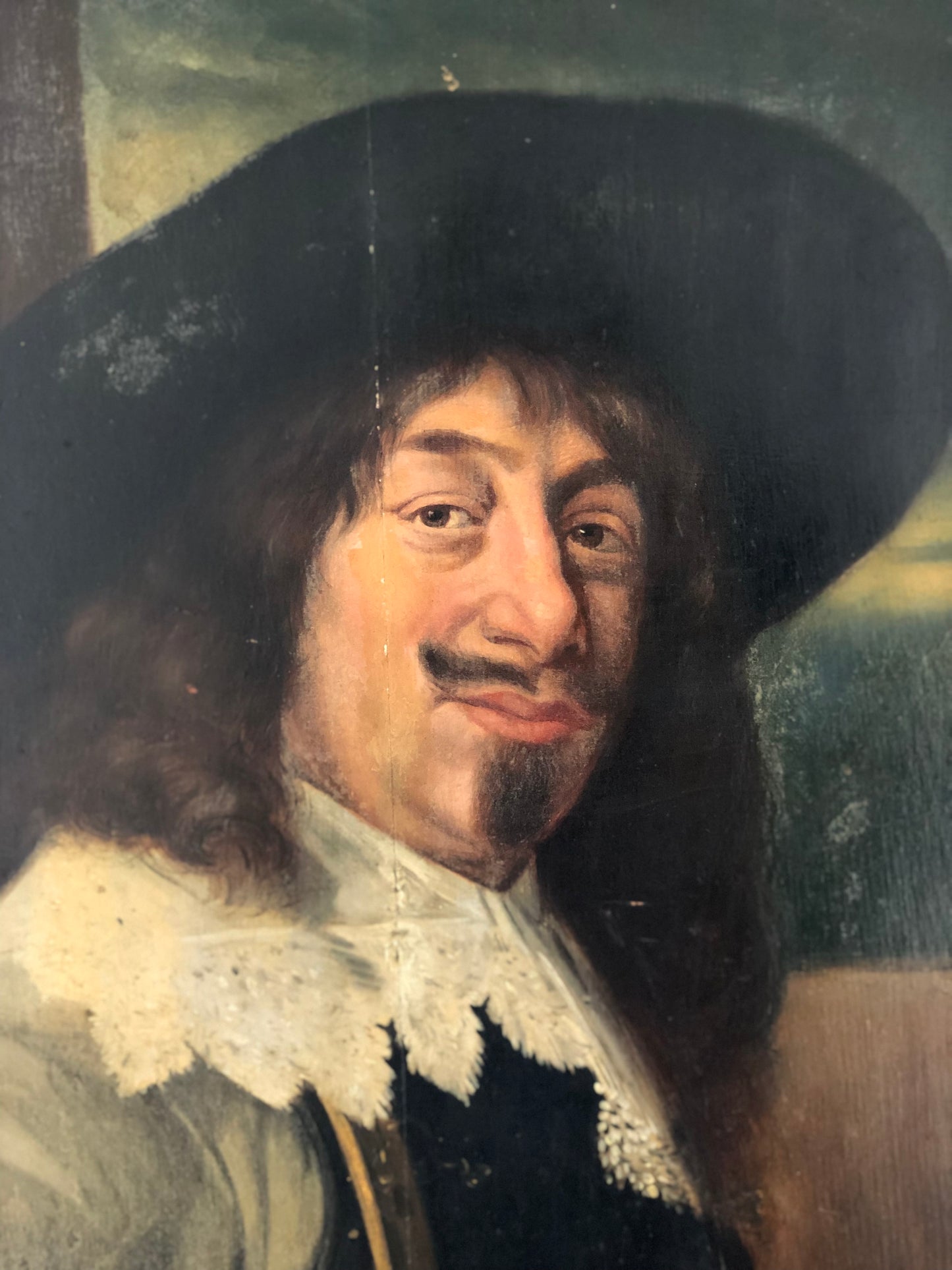 Late 19th century Dutch oil painting of man in Golden Age Attire