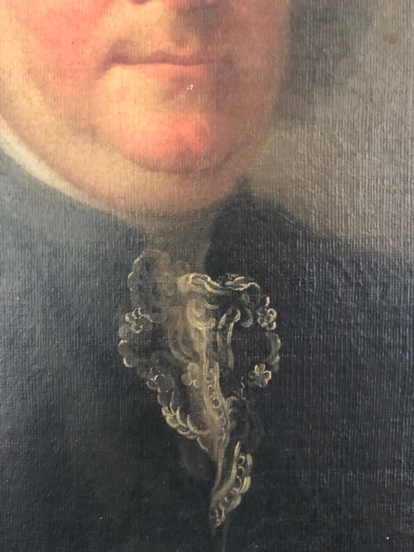 19th Century Oil Portrait Painting of Gentleman with Red Cheeks