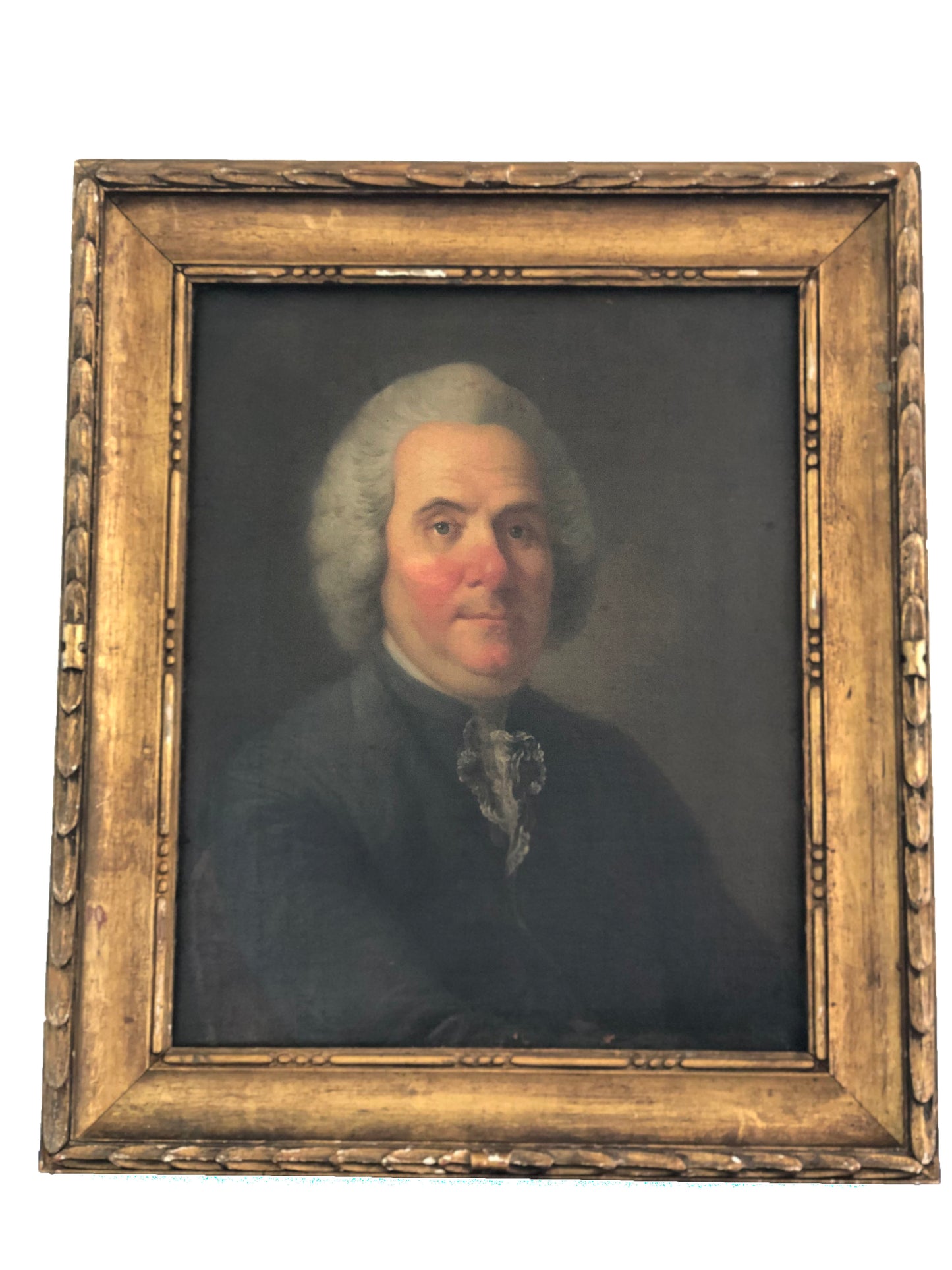 19th Century Oil Portrait Painting of Gentleman with Red Cheeks