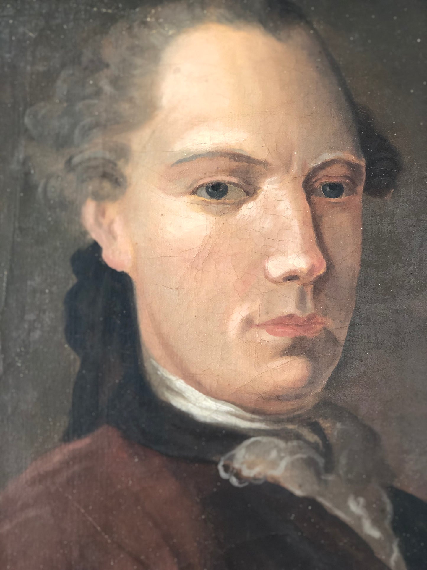 Mid 18th Century Oil Painting Portrait of a Gentleman, France