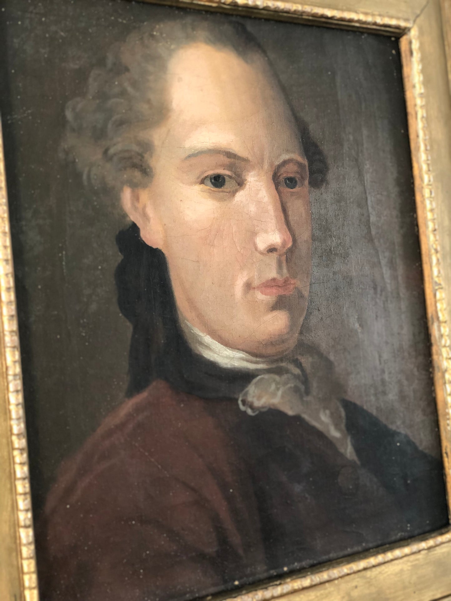 Mid 18th Century Oil Painting Portrait of a Gentleman, France