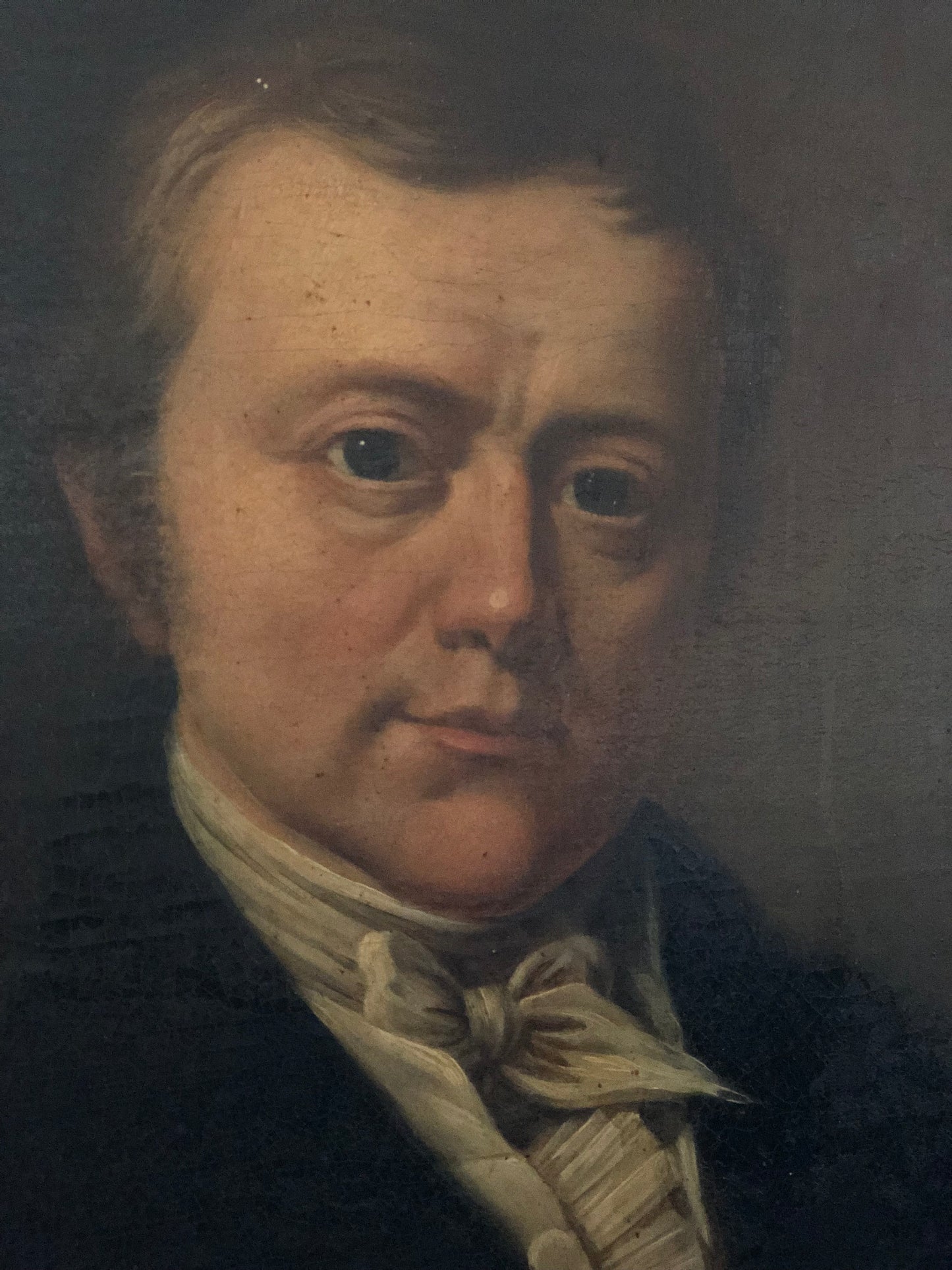 19th century Dutch School Portrait Oil Painting of Distinguished Gentleman