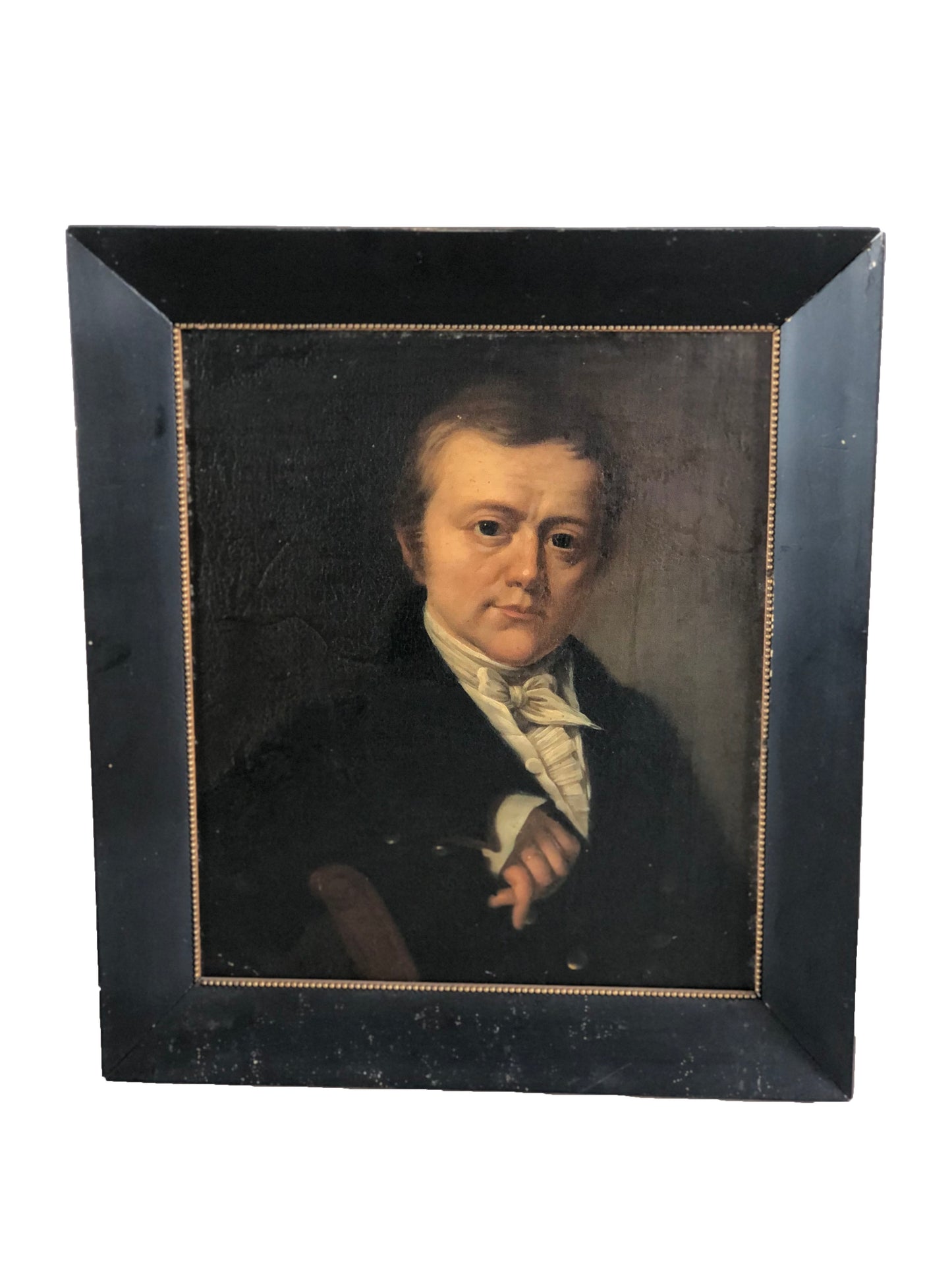 19th century Dutch School Portrait Oil Painting of Distinguished Gentleman