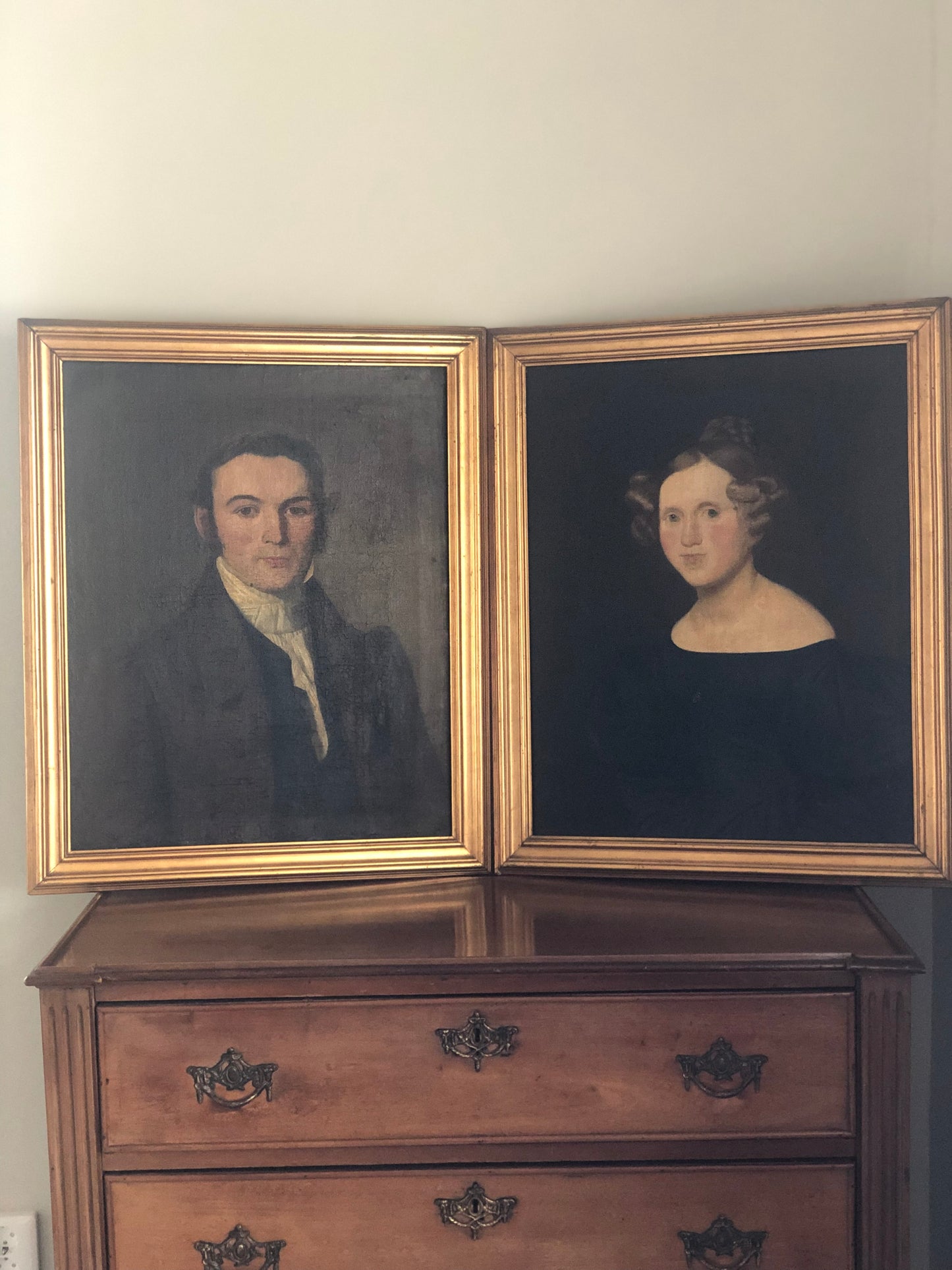 Early 18th century Set of 2 Oil Paintings of Danish Couple