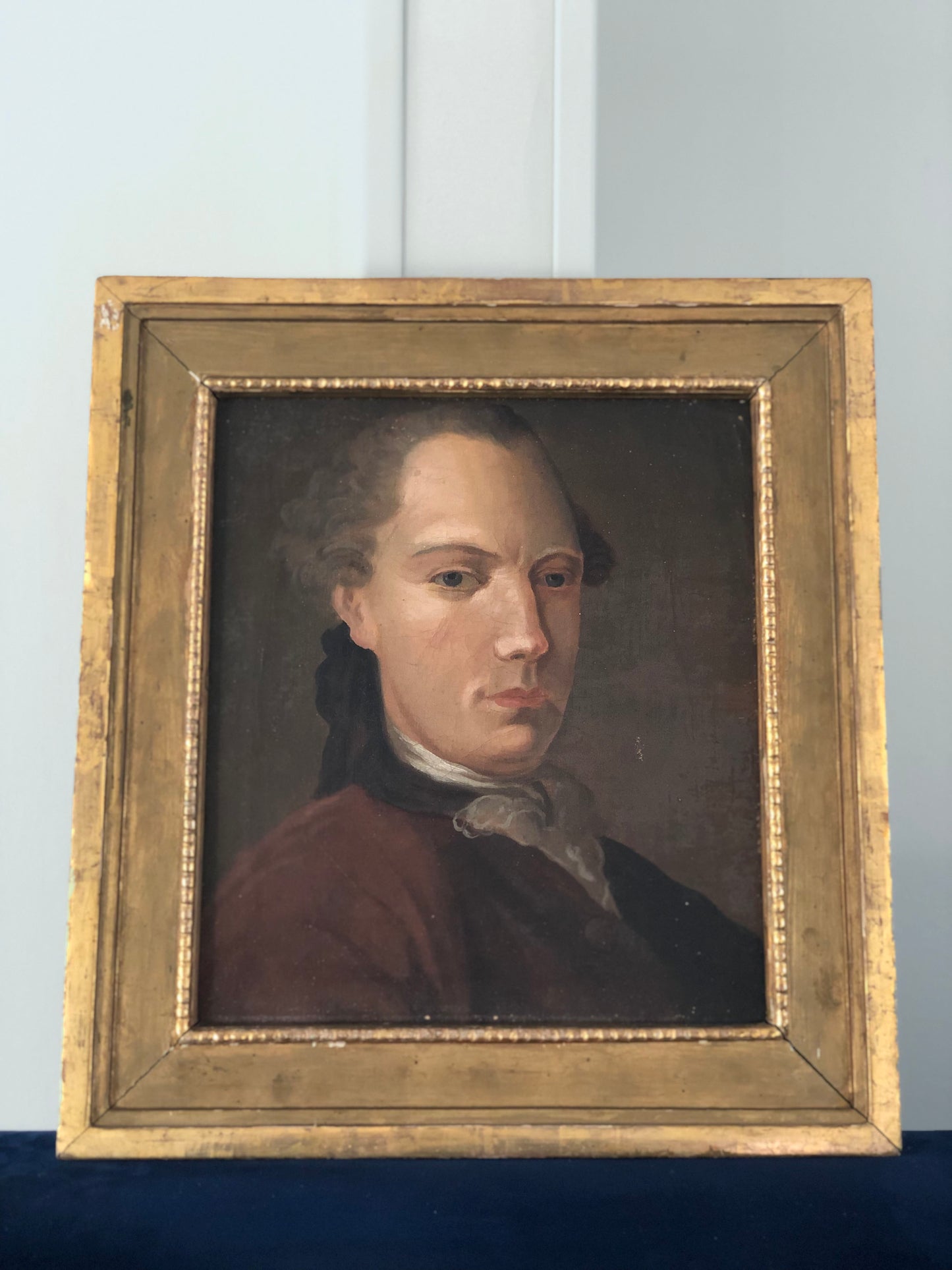 Mid 18th Century Oil Painting Portrait of a Gentleman, France