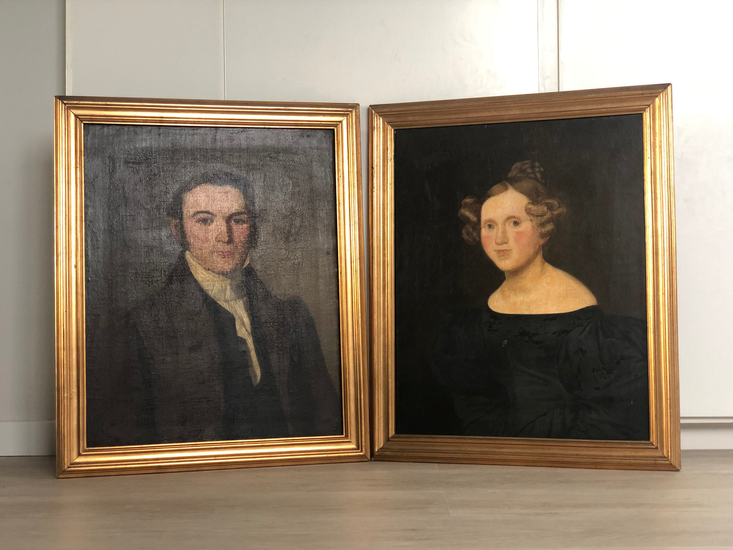 Early 18th century Set of 2 Oil Paintings of Danish Couple