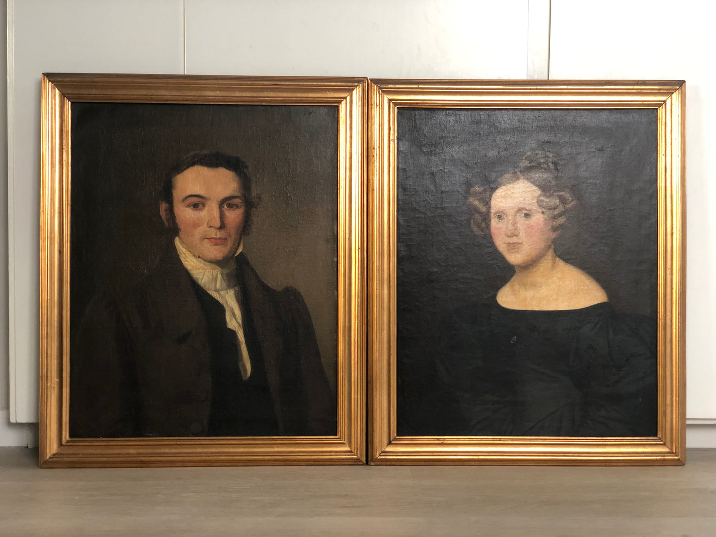 Early 18th century Set of 2 Oil Paintings of Danish Couple