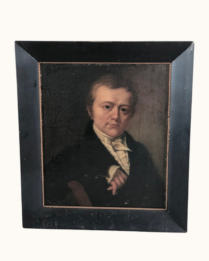 Antique Original Oil Portrait Painting of a Dutch Gentleman, c. 1840