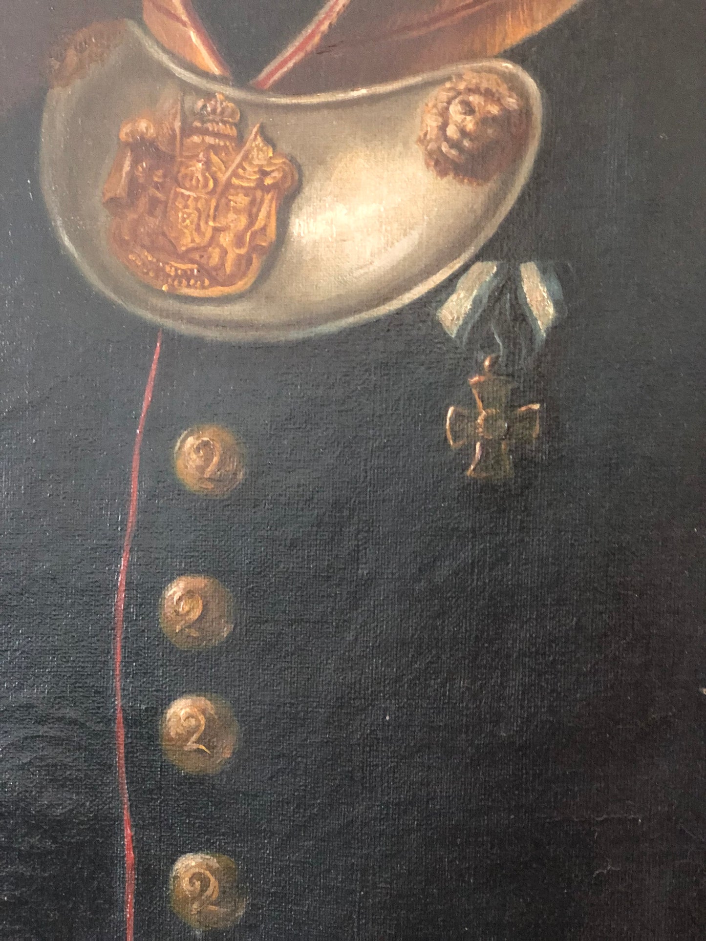 Pair of 19th-Century Portraits paintings of a German Baron and Baroness