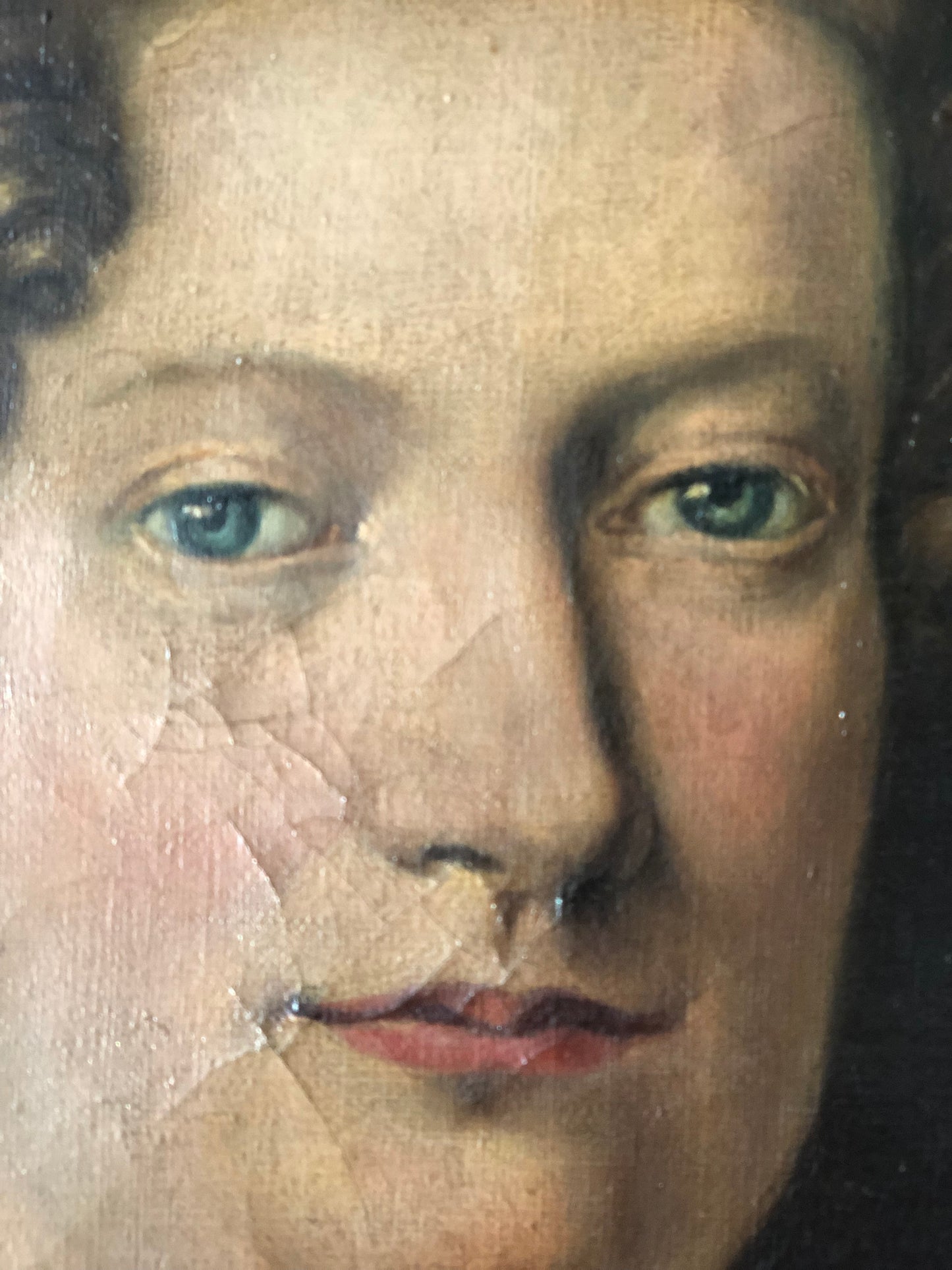 Pair of 19th-Century Portraits paintings of a German Baron and Baroness