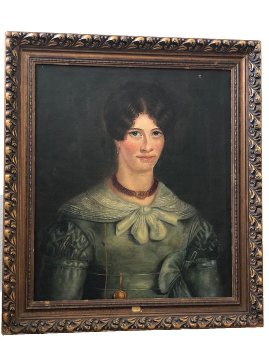 19th Century Oil Painting Portrait of a Woman
