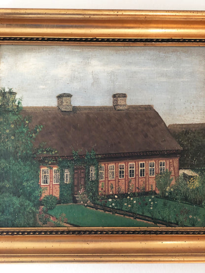 Vintage Original Oil Painting, Framed Cottage Wall Art