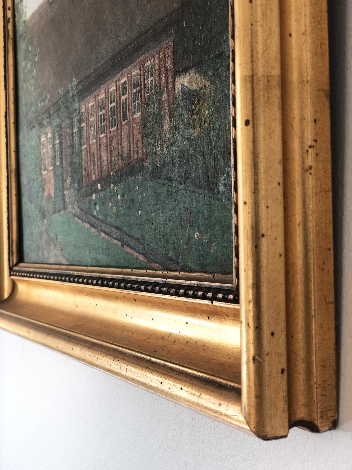 Vintage Original Oil Painting, Framed Cottage Wall Art