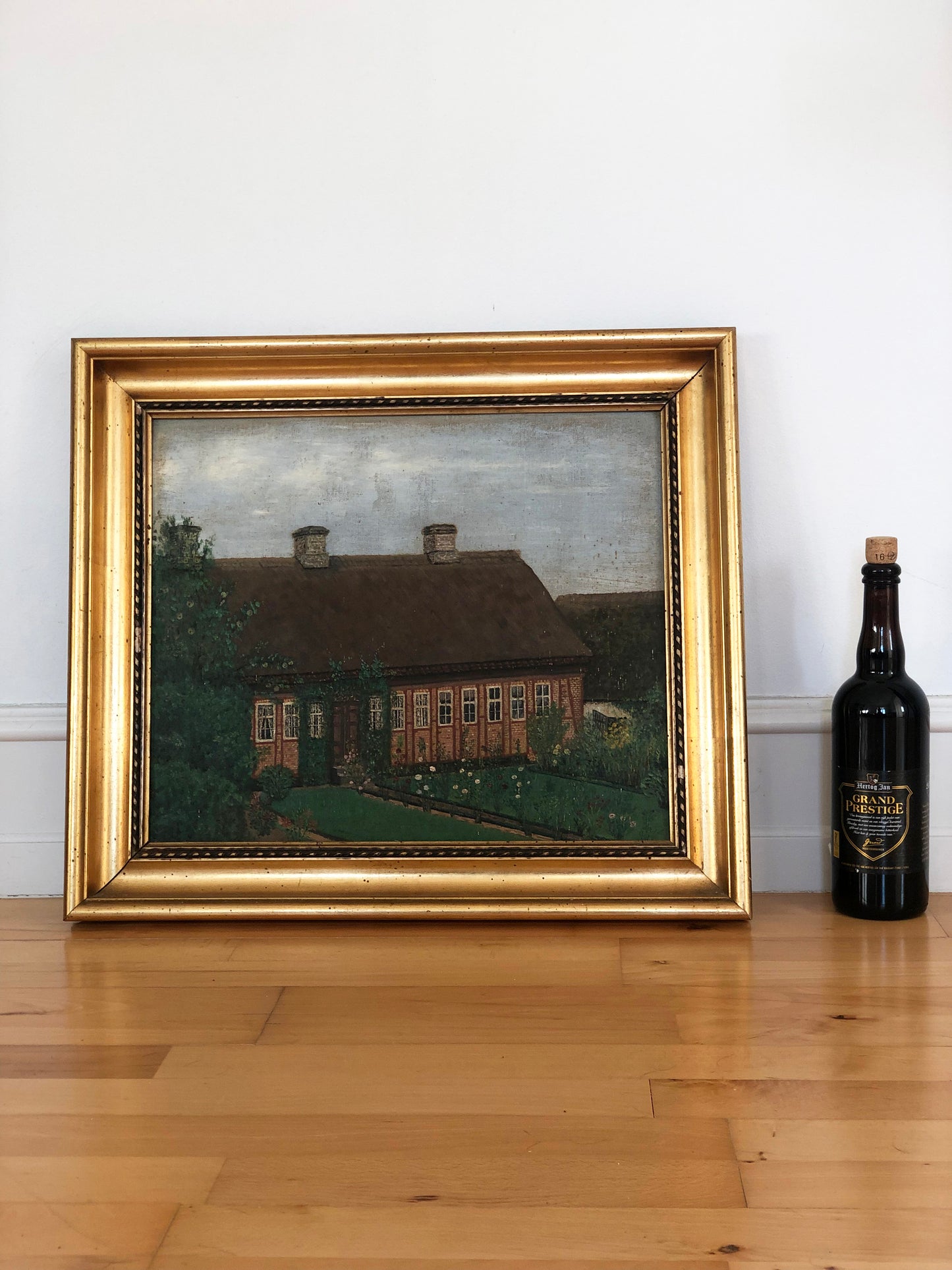 Vintage Original Oil Painting, Framed Cottage Wall Art