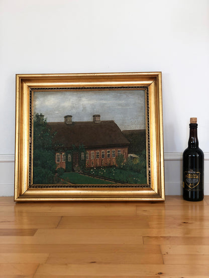 Vintage Original Oil Painting, Framed Cottage Wall Art