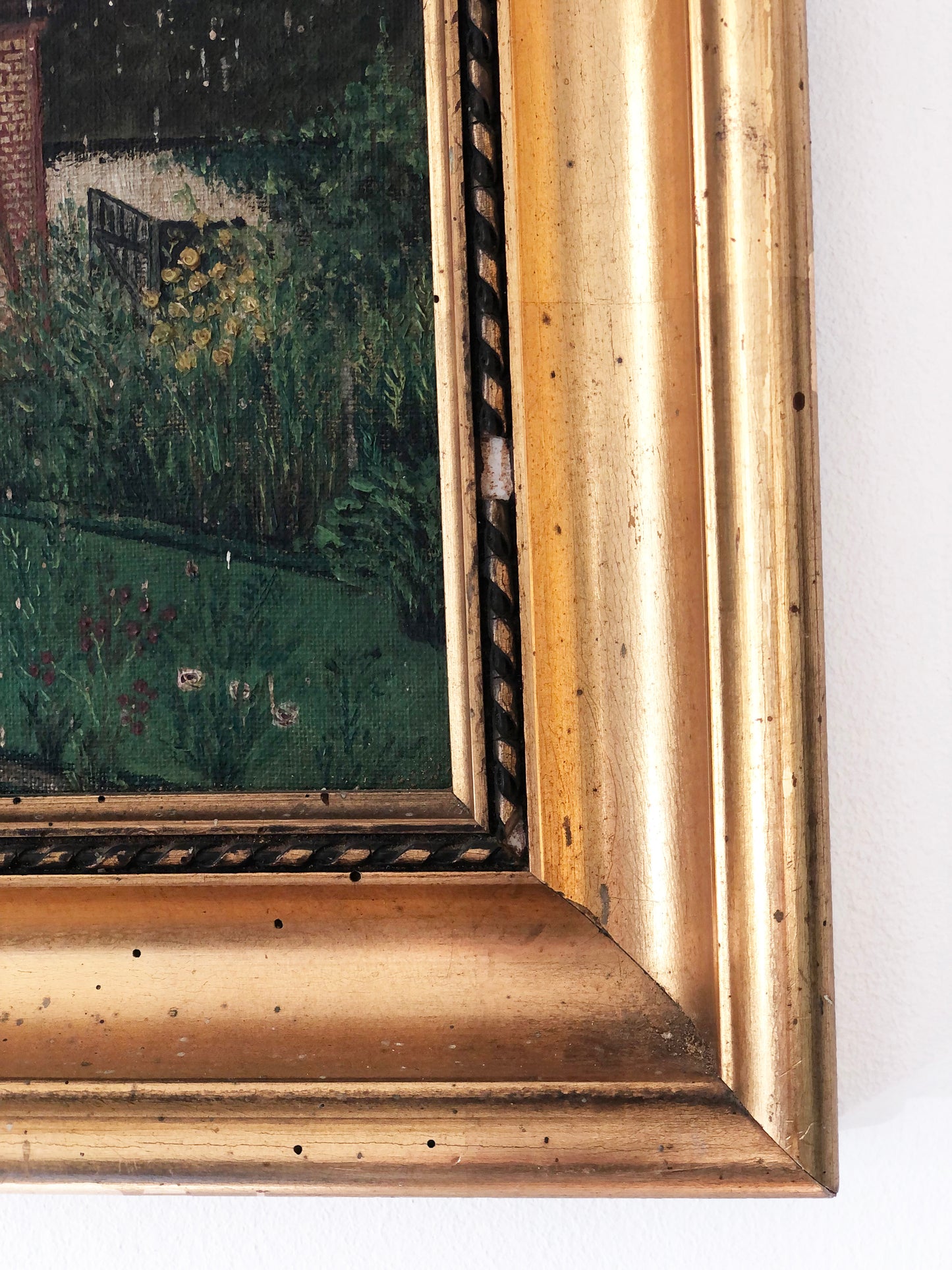 Vintage Original Oil Painting, Framed Cottage Wall Art