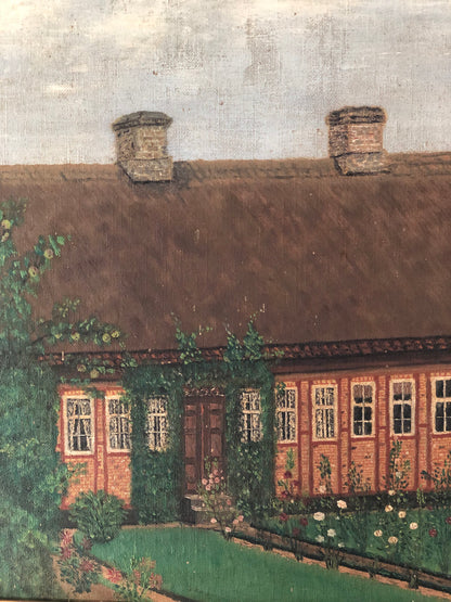 Vintage Original Oil Painting, Framed Cottage Wall Art