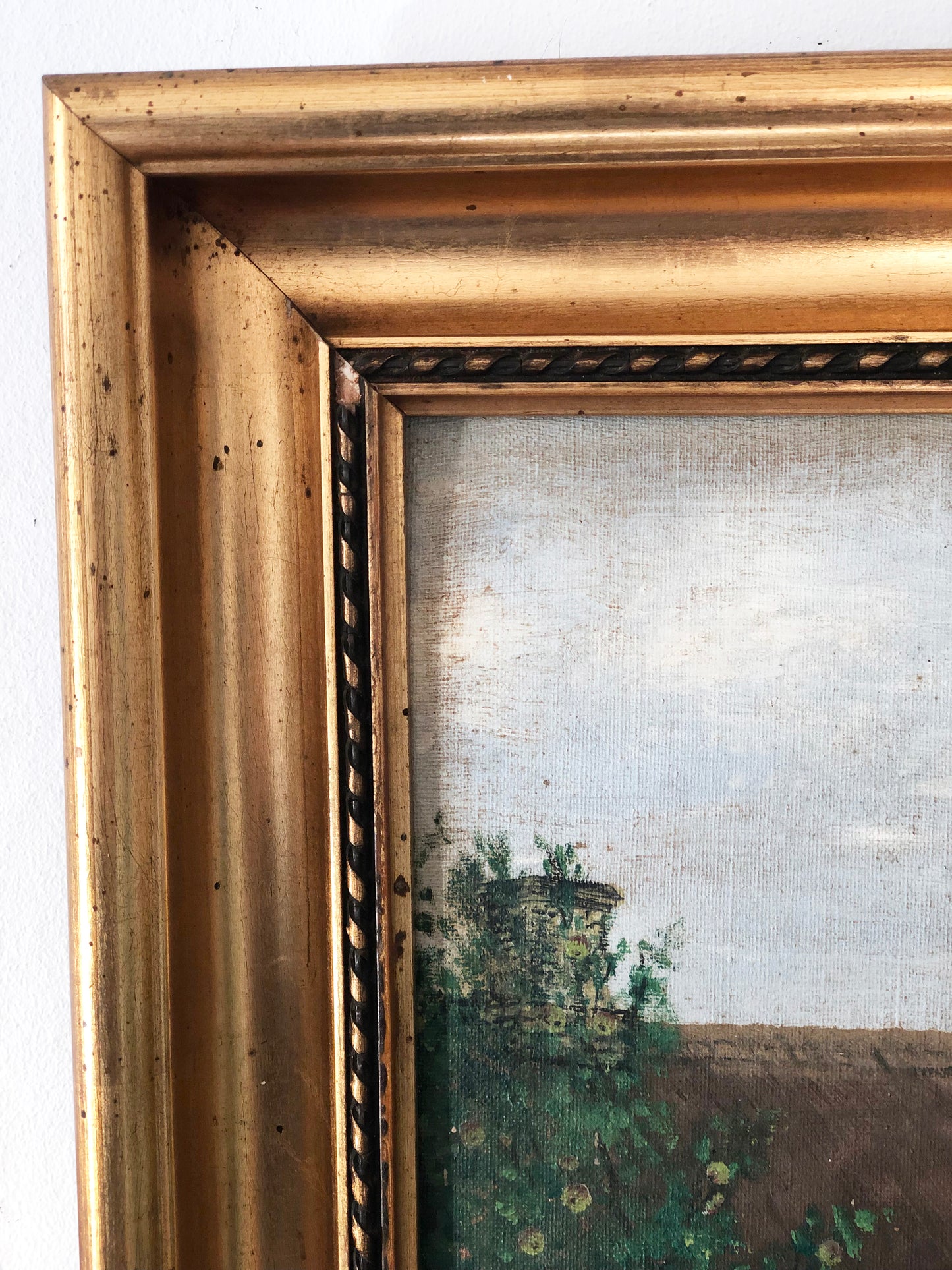 Vintage Original Oil Painting, Framed Cottage Wall Art