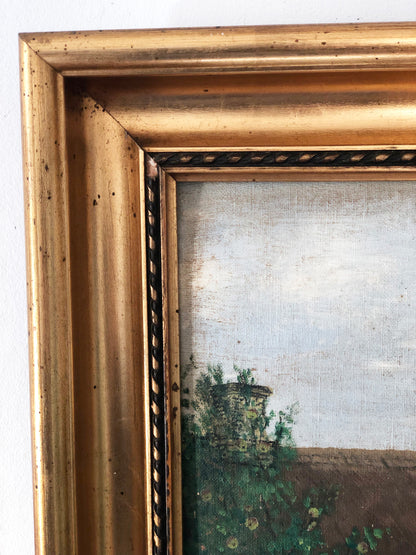 Vintage Original Oil Painting, Framed Cottage Wall Art
