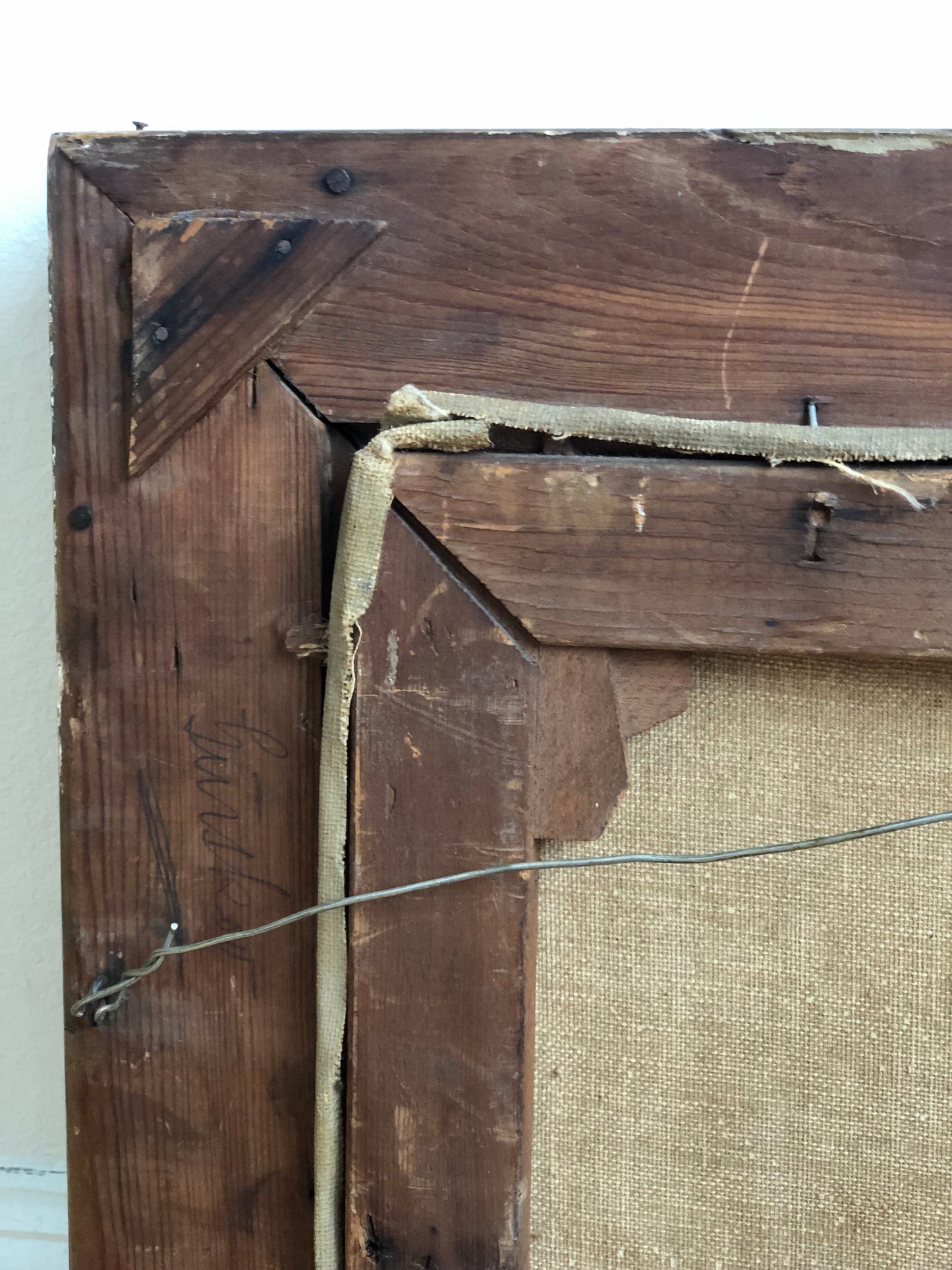 Large Original Vintage Countryside Cottage Oil Painting, circa 1923