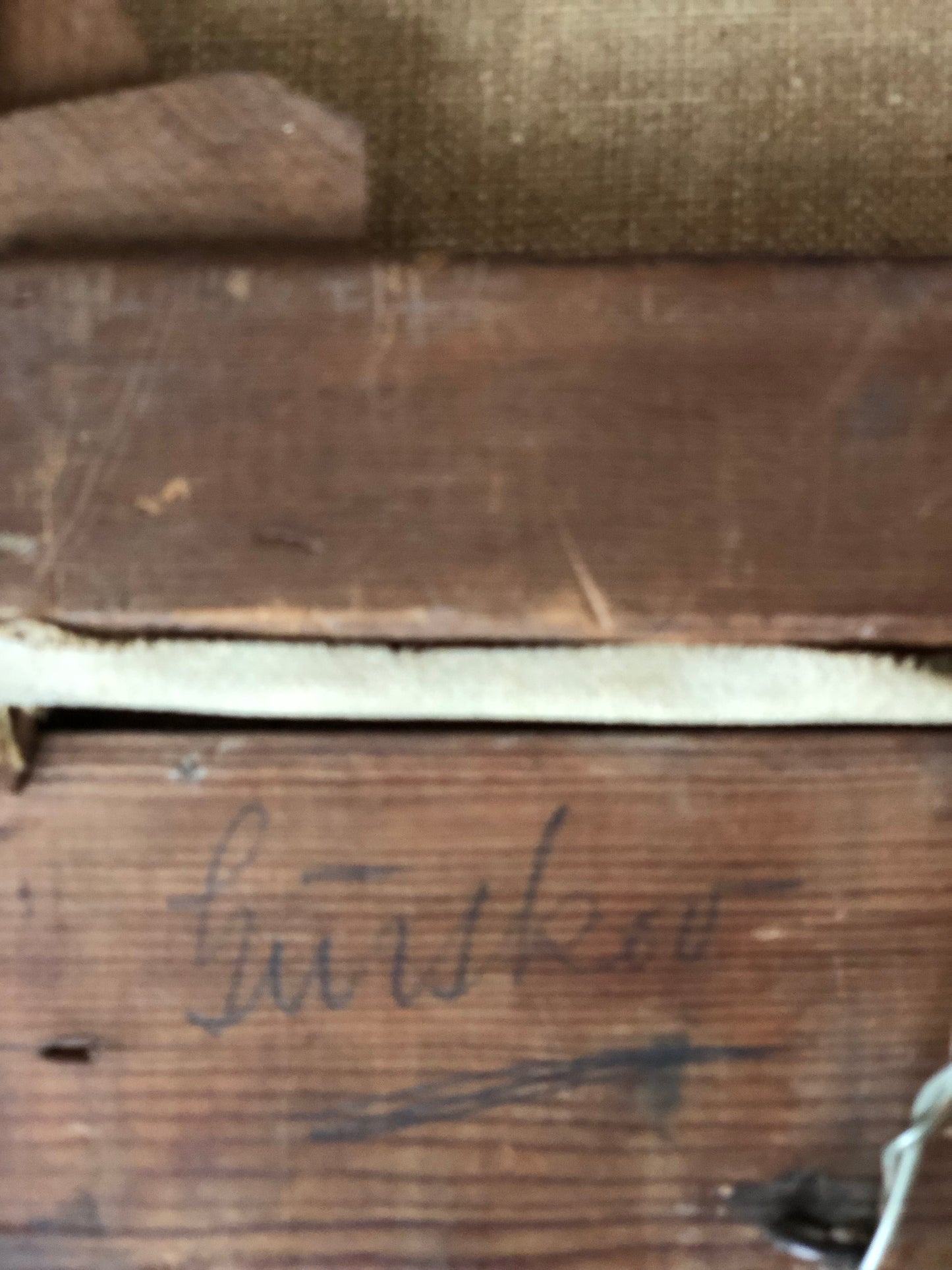 Large Original Vintage Countryside Cottage Oil Painting, circa 1923