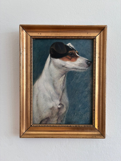 Antique Original Dog Lithographic, Framed Dog Portrait