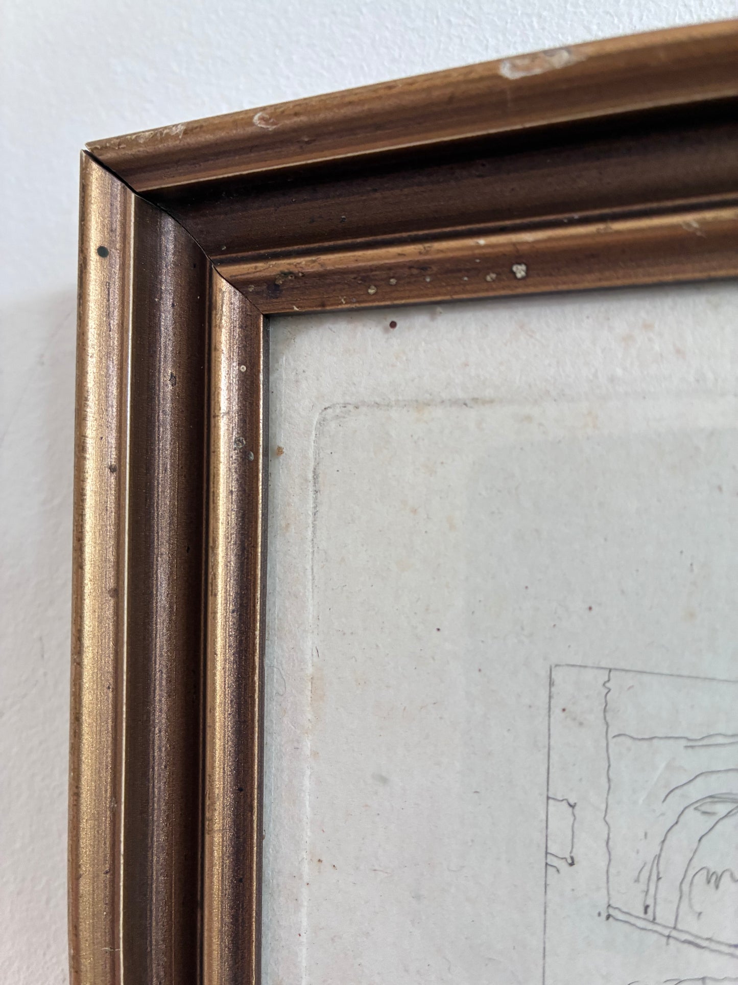 Antique Original Horse Etching, circa 1700: Framed Equestrian Print