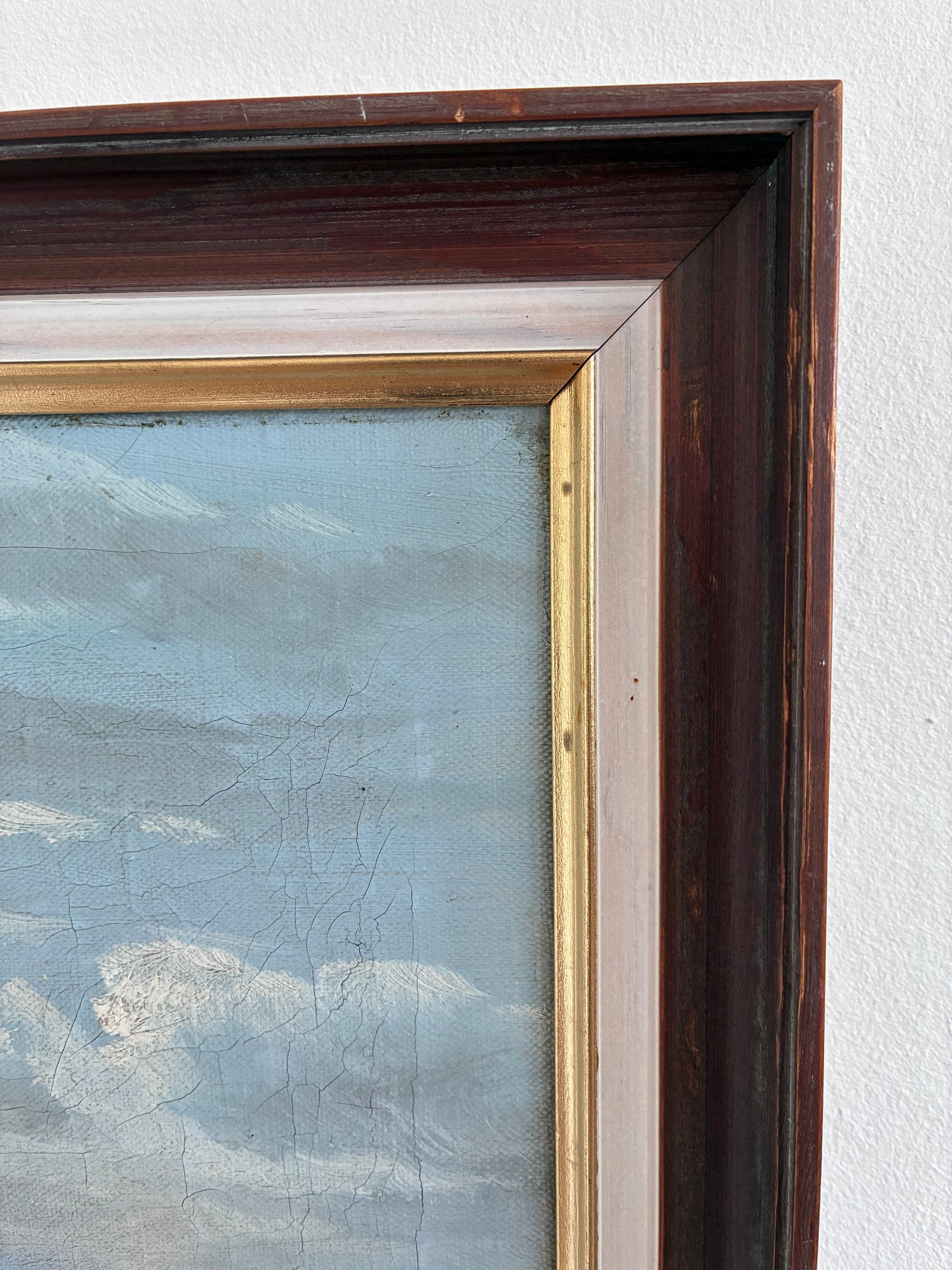 Antique Original Landscape Oil Painting, Signed Countryside Art