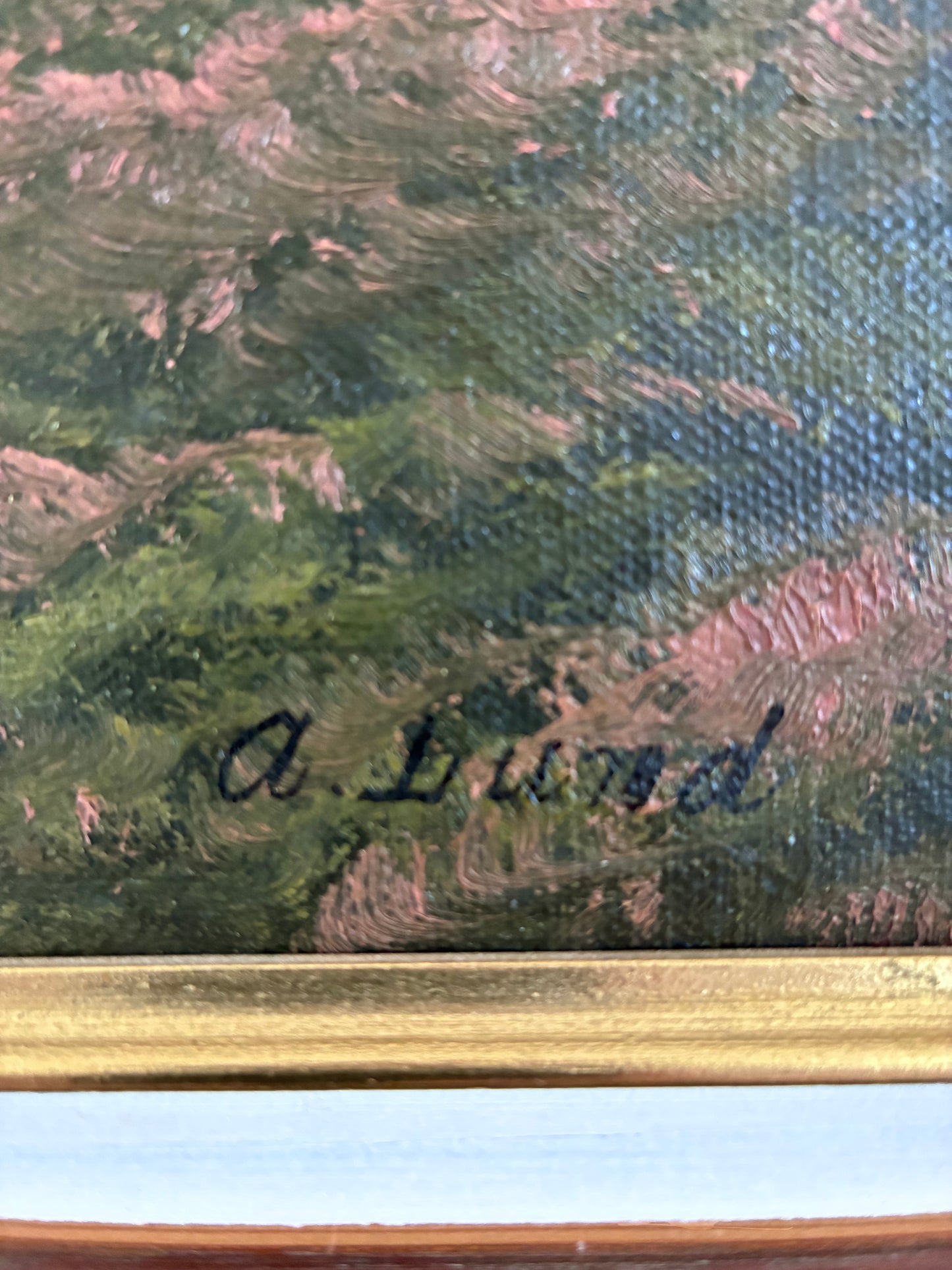 Antique Original Landscape Oil Painting, Signed Countryside Art