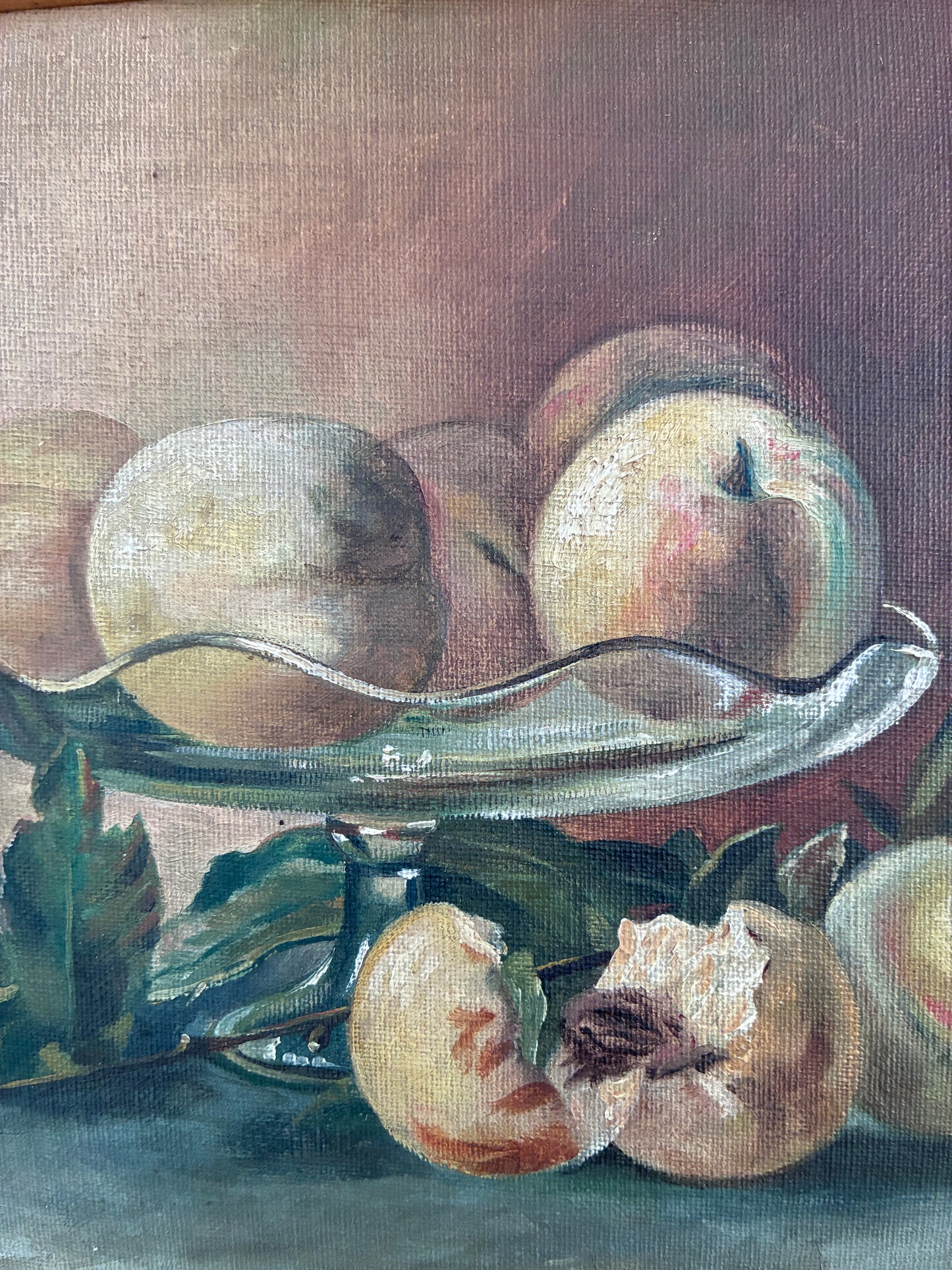 Antique Original Fruit Still Life Oil Painting, Framed Kitchen Wall Art