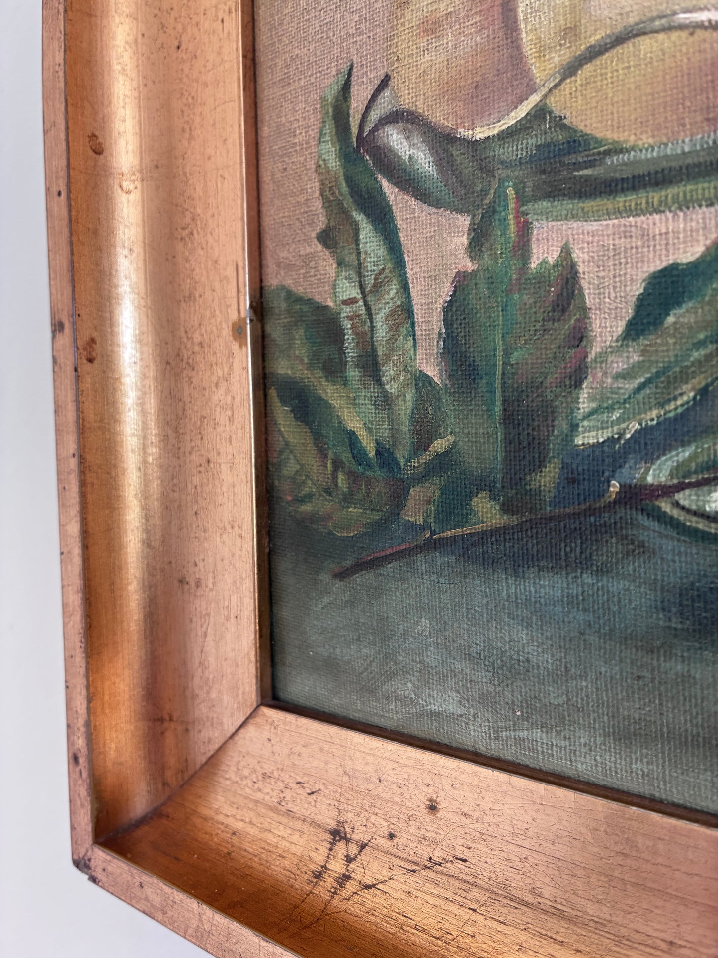 Antique Original Fruit Still Life Oil Painting, Framed Kitchen Wall Art