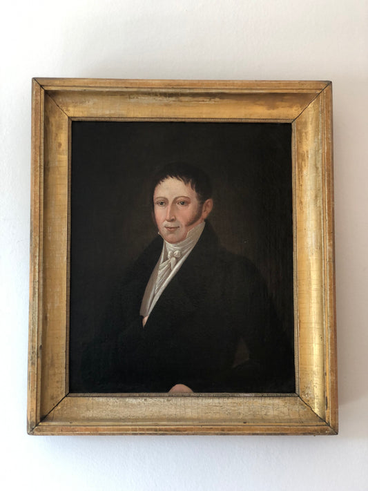 Antique Portrait Painting of a German Gentleman - Original Gilded Frame