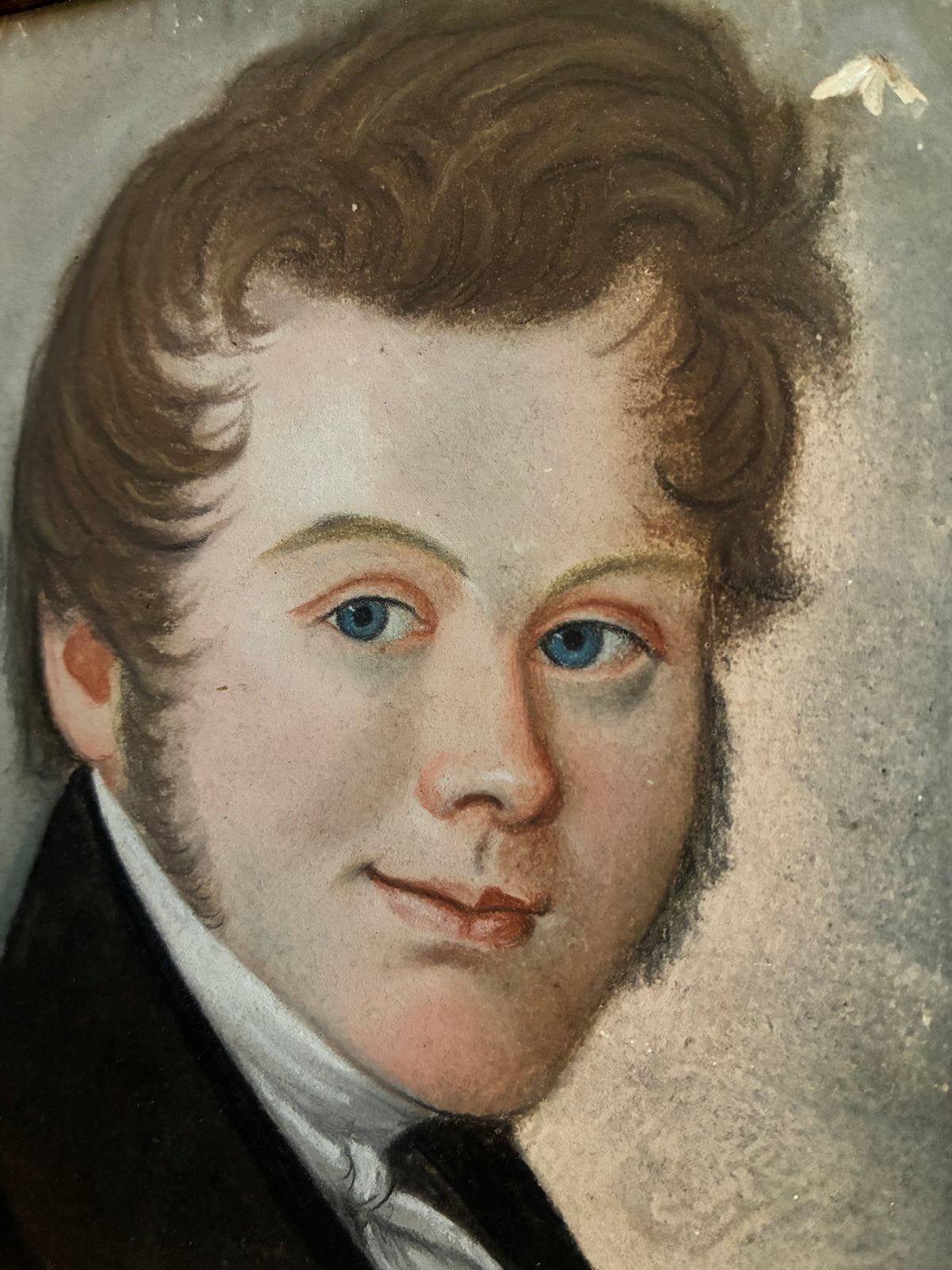 Antique Portrait Pastel Painting of a Gentleman, c. 1830