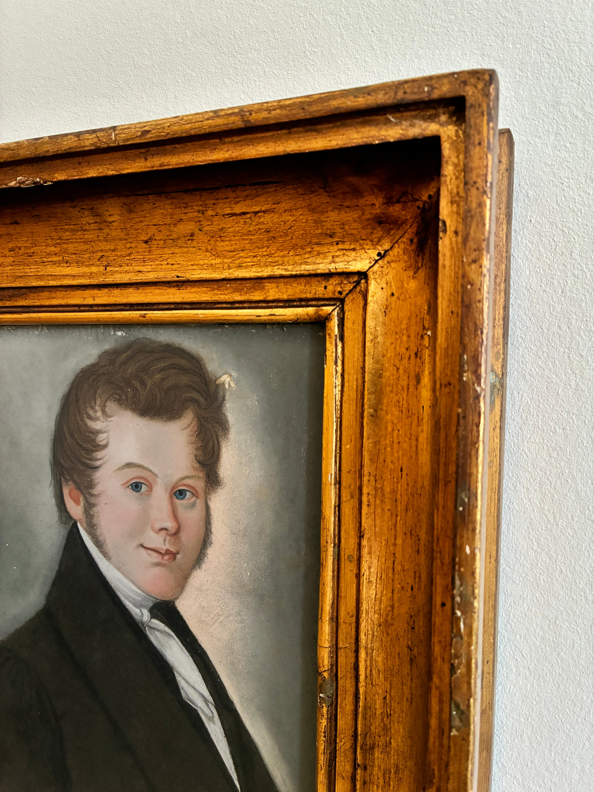 Antique Portrait Pastel Painting of a Gentleman, c. 1830