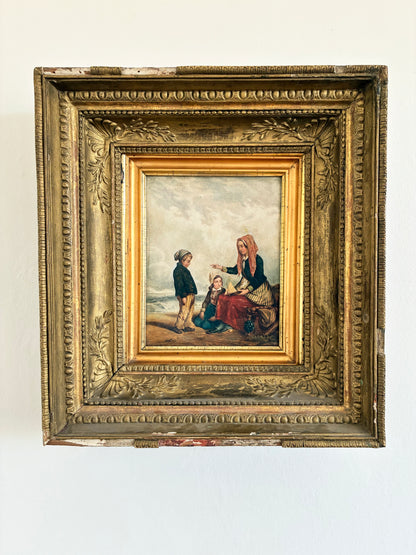 Antique Seaside Oil Painting, c. 1845