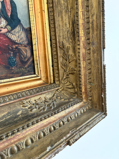 Antique Seaside Oil Painting, c. 1845