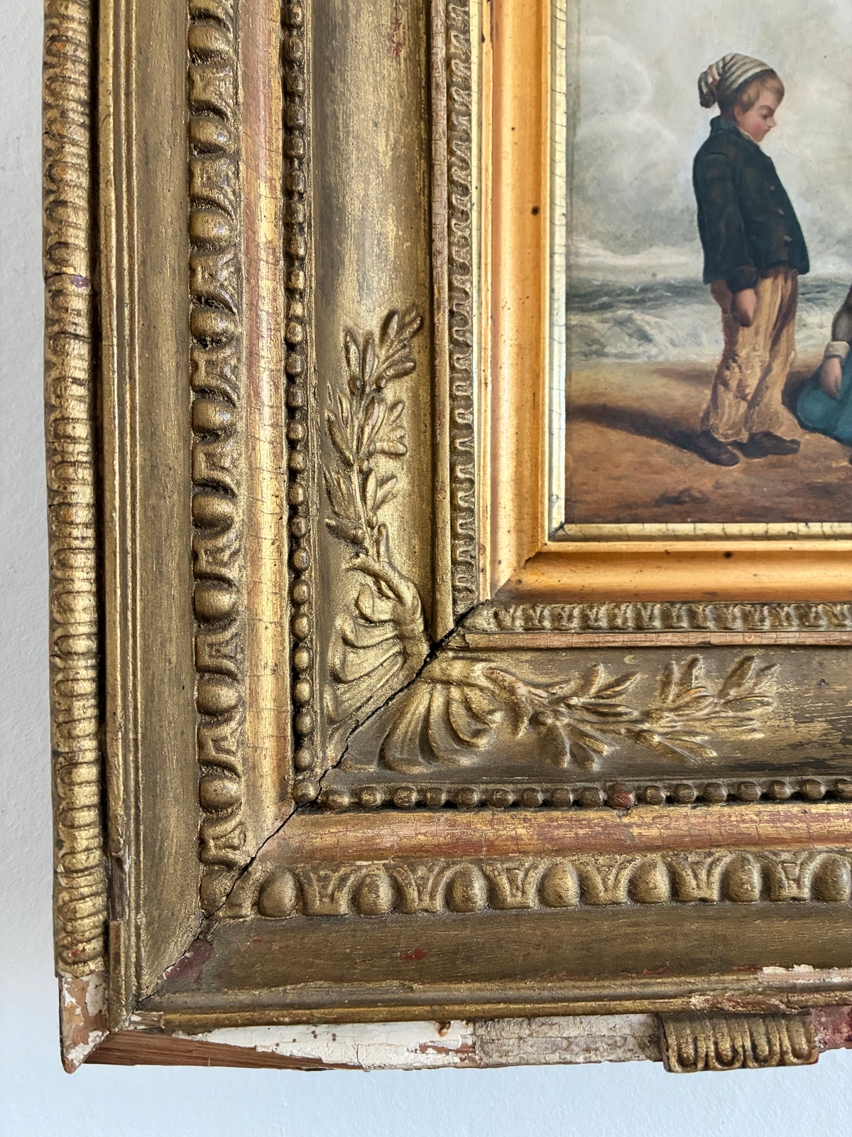 Antique Seaside Oil Painting, c. 1845
