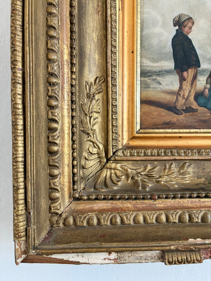 Antique Seaside Oil Painting, c. 1845