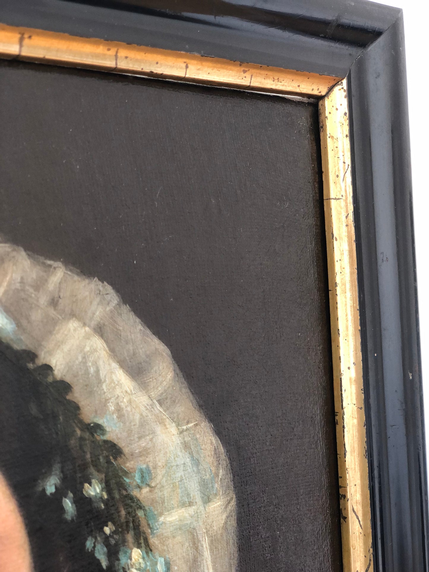 Antique Original Portrait Oil Painting of a Dutch Lady, c. 1840