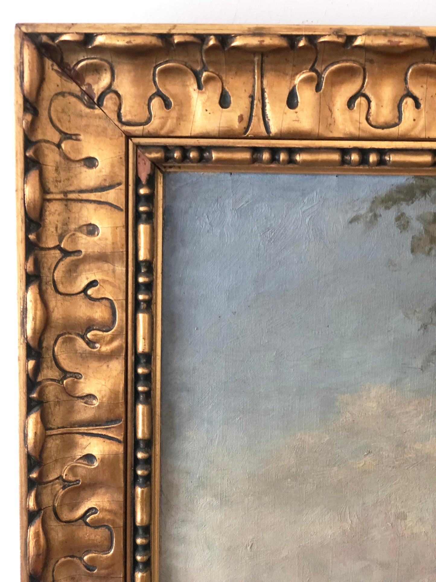 Large Vintage Sea Landscape Original Oil Painting, circa 1923