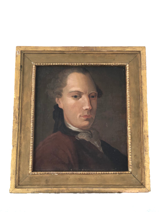 Mid 18th Century Oil Painting Portrait of a Gentleman, France