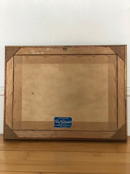 Original Vintage Landscape Cottage Nature Oil Painting, circa 1925