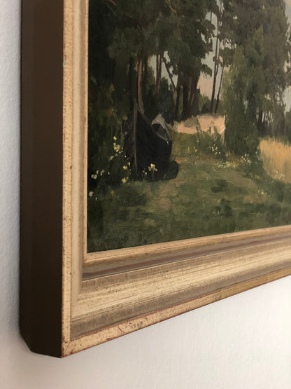 Original Vintage Nature Landscape Oil Painting, circa 1925