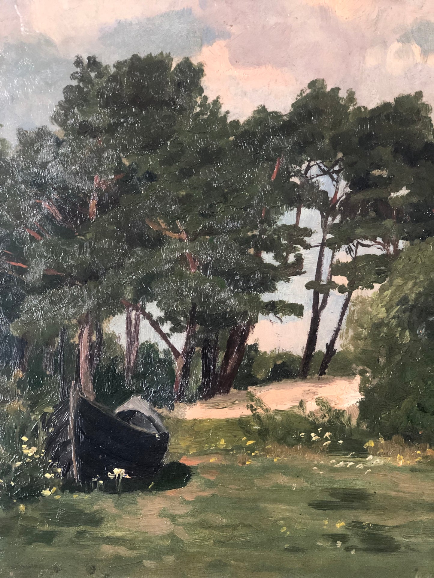 Original Vintage Nature Landscape Oil Painting, circa 1925